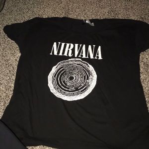 Black and white NIRVANA t shirt